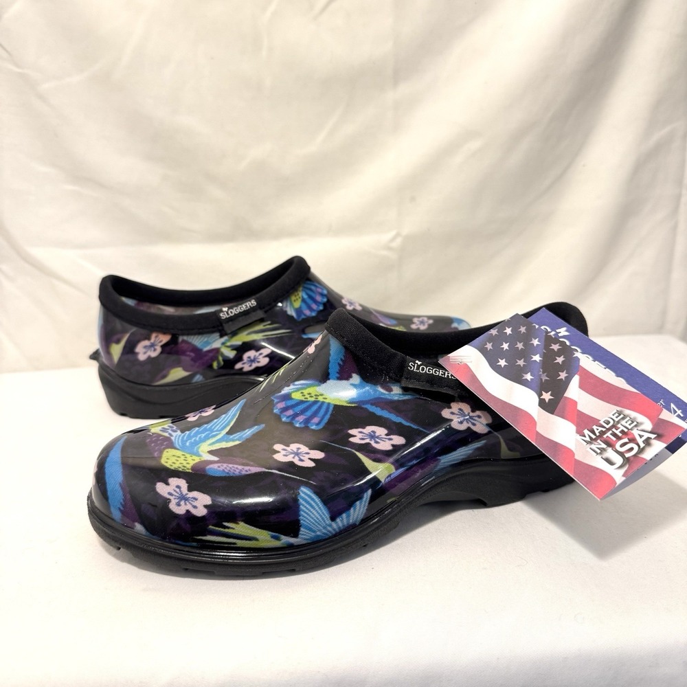 Sloggers Garden Clogs Hummingbird‎ And Flowers Women's Us Size 6 NWT